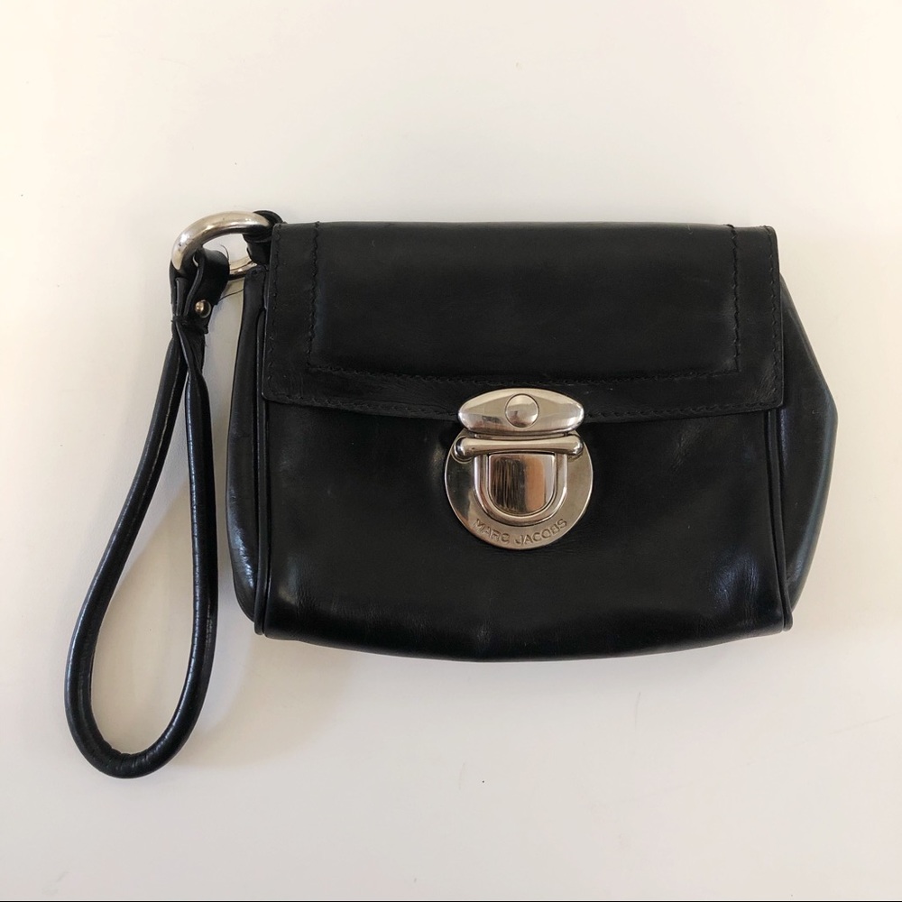Marc Jacobs Collection blk leather small wristlet